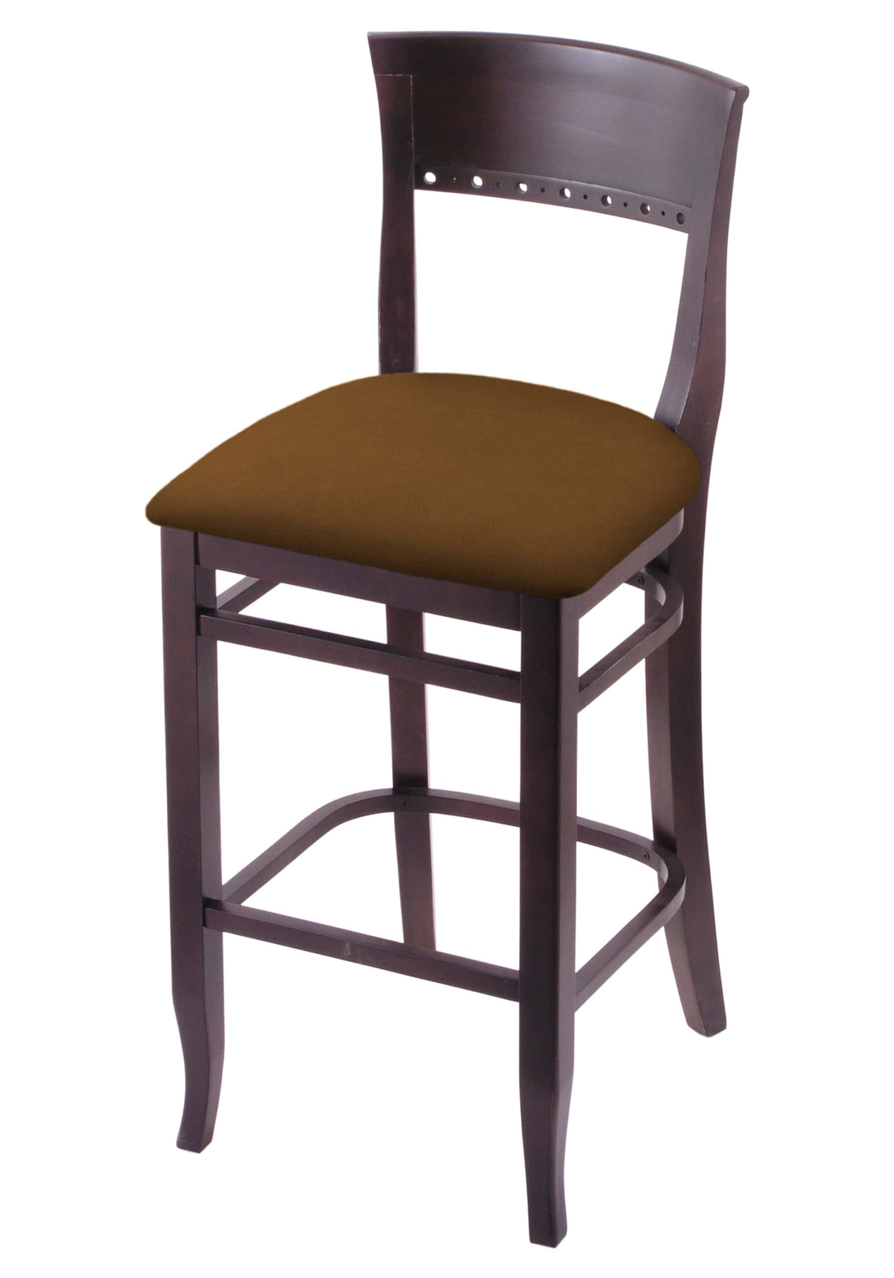 Hampton 30-Inch Wood Bar Stool with Dark Cherry Finish, Canter Thatch Wood Seat, and Curved Decorative Back 3 Hampton 30-Inch Wood Bar Stool with Dark Cherry Finish, Canter Thatch Wood Seat, and Curved Decorative Back