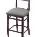 Hampton 30-Inch Wood Bar Stool with Dark Cherry Finish, Graph Alpine Wood Seat, and Curved Decorative Back 3 Hampton 30-Inch Wood Bar Stool with Dark Cherry Finish, Graph Alpine Wood Seat, and Curved Decorative Back