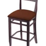 Hampton 30-Inch Wood Bar Stool with Dark Cherry Finish, Rein Adobe Wood Seat, and Curved Decorative Back 3 Hampton 30-Inch Wood Bar Stool with Dark Cherry Finish, Rein Adobe Wood Seat, and Curved Decorative Back