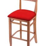 Hampton 30-Inch Wood Bar Stool with Medium Finish, Canter Red Wood Seat, and Curved Decorative Back 3 Hampton 30-Inch Wood Bar Stool with Medium Finish, Canter Red Wood Seat, and Curved Decorative Back