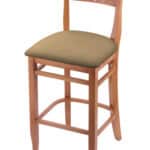 Hampton 30-Inch Wood Bar Stool with Medium Finish, Canter Sand Wood Seat, and Curved Decorative Back 3 Hampton 30-Inch Wood Bar Stool with Medium Finish, Canter Sand Wood Seat, and Curved Decorative Back