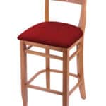 Hampton 30-Inch Wood Bar Stool with Medium Finish, Graph Ruby Wood Seat, and Curved Decorative Back 3 Hampton 30-Inch Wood Bar Stool with Medium Finish, Graph Ruby Wood Seat, and Curved Decorative Back