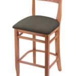 Hampton 30-Inch Wood Bar Stool with Medium Finish, Graph Chalice Wood Seat, and Curved Decorative Back 3 Hampton 30-Inch Wood Bar Stool with Medium Finish, Graph Chalice Wood Seat, and Curved Decorative Back