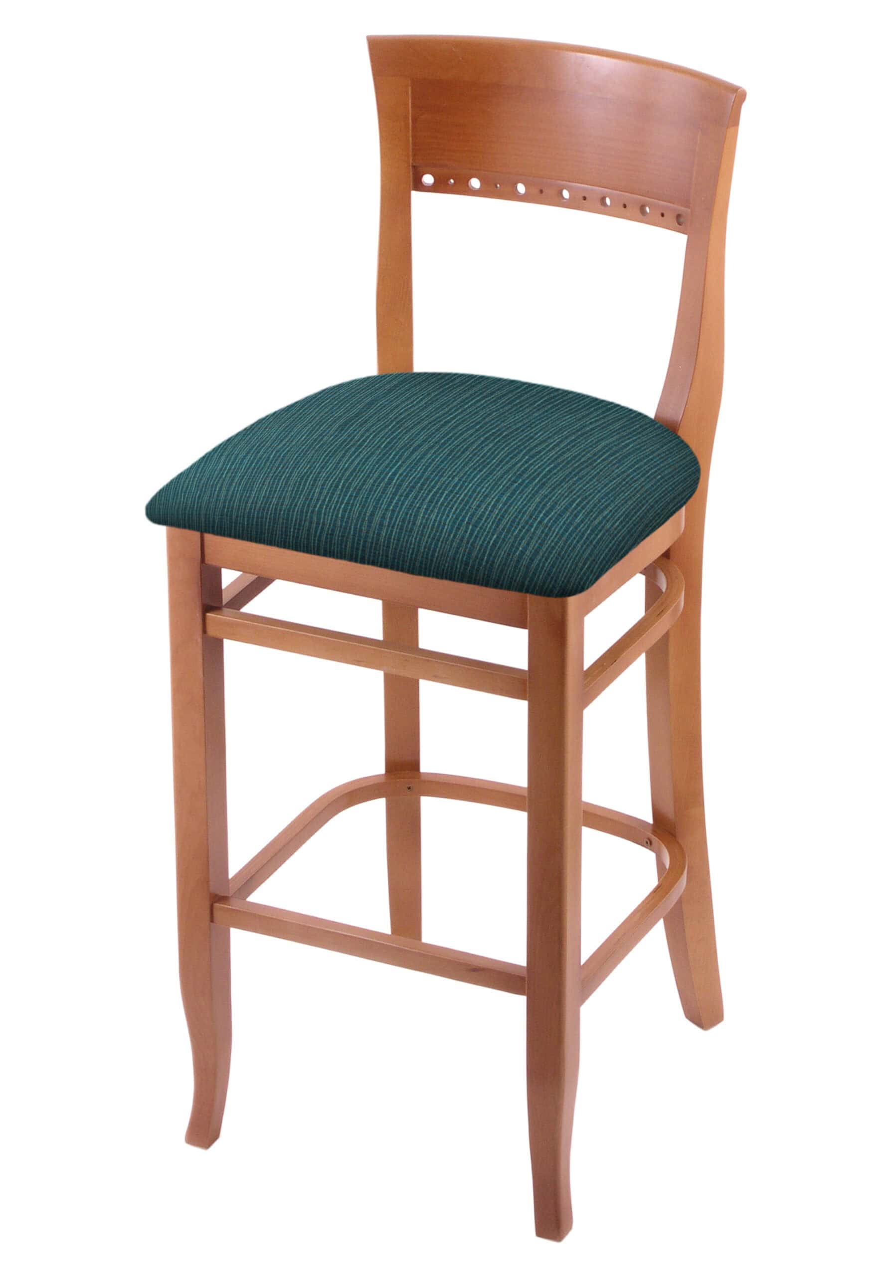 Hampton 30-Inch Wood Bar Stool with Medium Finish, Graph Tidal Wood Seat, and Curved Decorative Back 3 Hampton 30-Inch Wood Bar Stool with Medium Finish, Graph Tidal Wood Seat, and Curved Decorative Back