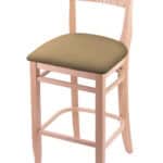 Hampton 30-Inch Wood Bar Stool with Natural Finish, Canter Sand Wood Seat, and Curved Decorative Back 3 Hampton 30-Inch Wood Bar Stool with Natural Finish, Canter Sand Wood Seat, and Curved Decorative Back