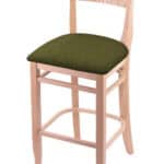 Hampton 30-Inch Wood Bar Stool with Natural Finish, Graph Parrot Wood Seat, and Curved Decorative Back 3 Hampton 30-Inch Wood Bar Stool with Natural Finish, Graph Parrot Wood Seat, and Curved Decorative Back
