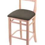 Hampton 30-Inch Wood Bar Stool with Natural Finish, Graph Chalice Wood Seat, and Curved Decorative Back 3 Hampton 30-Inch Wood Bar Stool with Natural Finish, Graph Chalice Wood Seat, and Curved Decorative Back