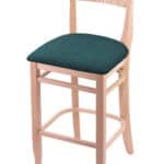 Hampton 30-Inch Wood Bar Stool with Natural Finish, Graph Tidal Wood Seat, and Curved Decorative Back 3 Hampton 30-Inch Wood Bar Stool with Natural Finish, Graph Tidal Wood Seat, and Curved Decorative Back