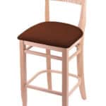 Hampton 30-Inch Wood Bar Stool with Natural Finish, Rein Adobe Wood Seat, and Curved Decorative Back 3 Hampton 30-Inch Wood Bar Stool with Natural Finish, Rein Adobe Wood Seat, and Curved Decorative Back