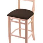 Hampton 30-Inch Wood Bar Stool with Natural Finish, Rein Coffee Wood Seat, and Curved Decorative Back 3 Hampton 30-Inch Wood Bar Stool with Natural Finish, Rein Coffee Wood Seat, and Curved Decorative Back