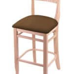 Hampton 30-Inch Wood Bar Stool with Natural Finish, Rein Thatch Wood Seat, and Curved Decorative Back 3 Hampton 30-Inch Wood Bar Stool with Natural Finish, Rein Thatch Wood Seat, and Curved Decorative Back