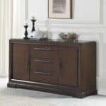 Marble and Tobacco Server with Storage and Marble Top