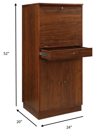 24" X 20" X 52" Walnut MDF Wine Storage Cabinet 7 24" X 20" X 52" Walnut MDF Wine Storage Cabinet - Image 7