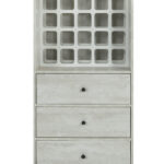 24 Inch Off White Bar Cabinet With Drawers and Storage