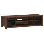 Modern 59 Inch TV Stand with Adjustable Shelves and Cabinets