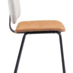 Beige and Brown Dining Chair with Faux Leather and Steel Legs (Set of 2) 15 Beige and Brown Dining Chair with Faux Leather and Steel Legs (Set of 2)