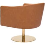 Modern Brown Swivel Accent Chair with Faux Leather and Tufted Seat 15 Modern Brown Swivel Accent Chair with Faux Leather and Tufted Seat