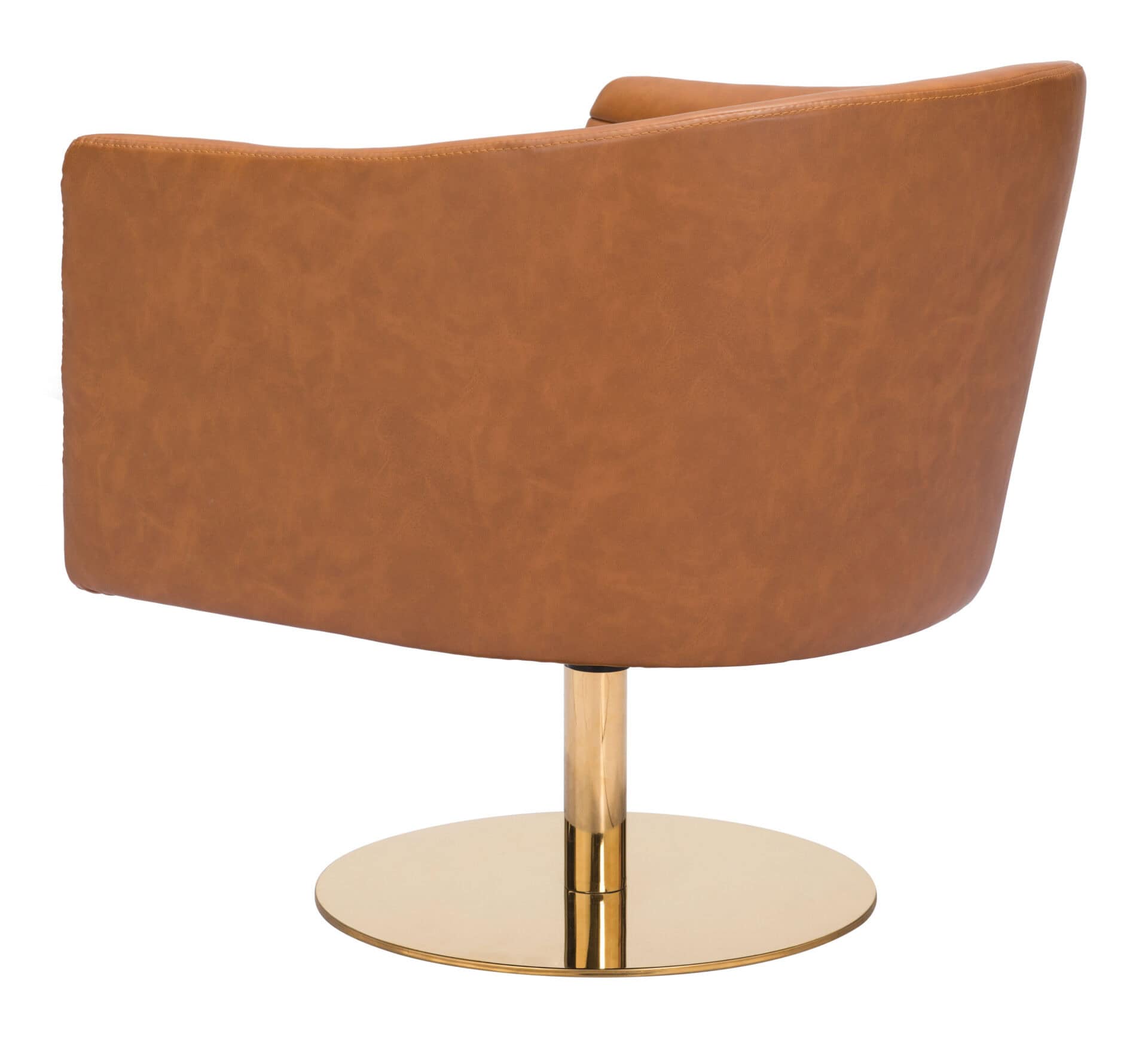 Modern Brown Swivel Accent Chair with Faux Leather and Tufted Seat 6 Modern Brown Swivel Accent Chair with Faux Leather and Tufted Seat - Image 6