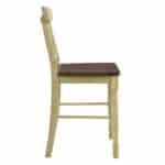 41 Inch Brown and Beige Wood Counter Height Bar Stools (Set of 2)