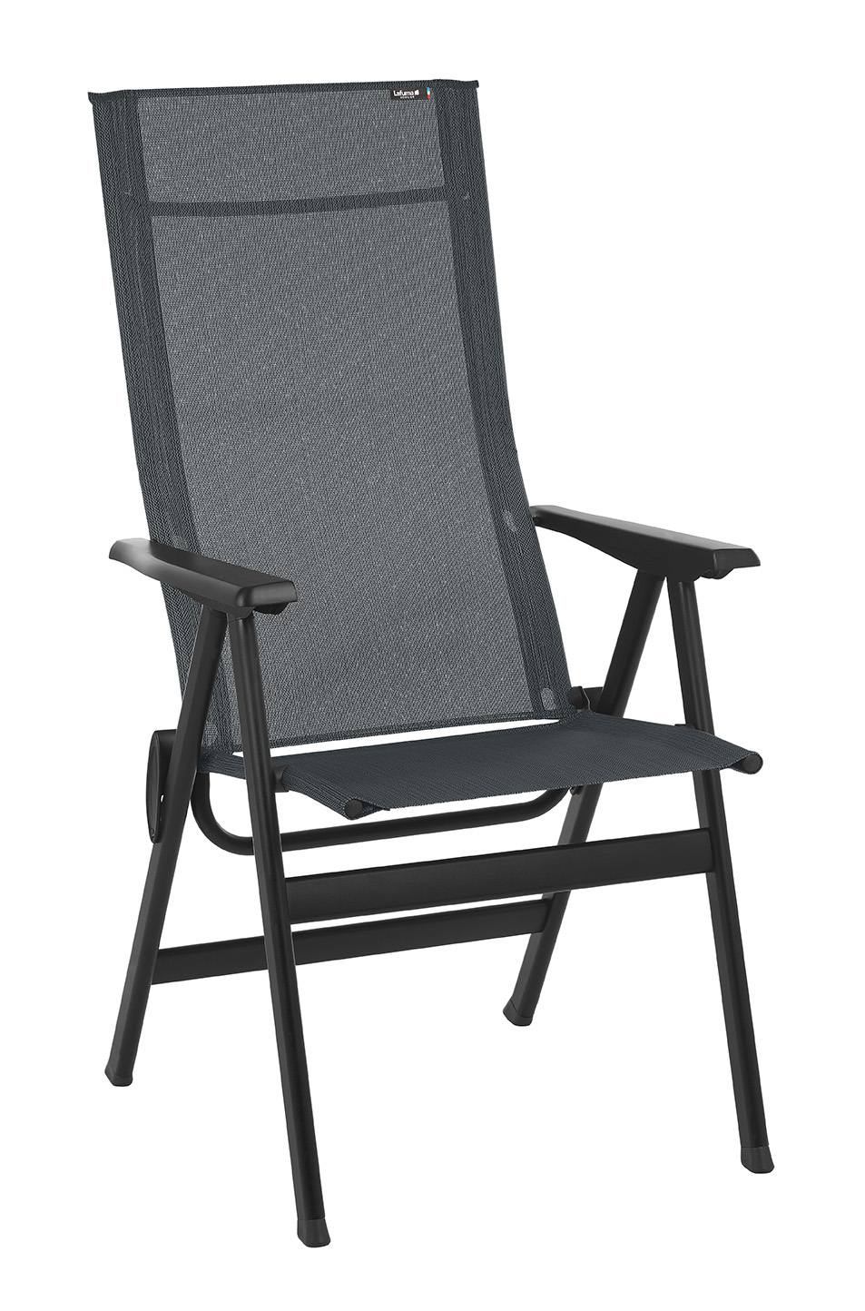 24" Gray Steel Modern Outdoor Armchair with Black Frame 2 24" Gray Steel Modern Outdoor Armchair with Black Frame - Image 2