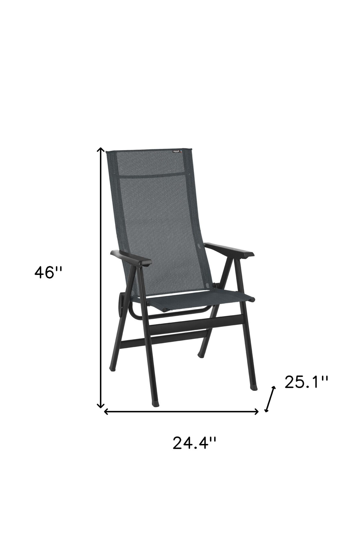 24" Gray Steel Modern Outdoor Armchair with Black Frame 6 24" Gray Steel Modern Outdoor Armchair with Black Frame - Image 6