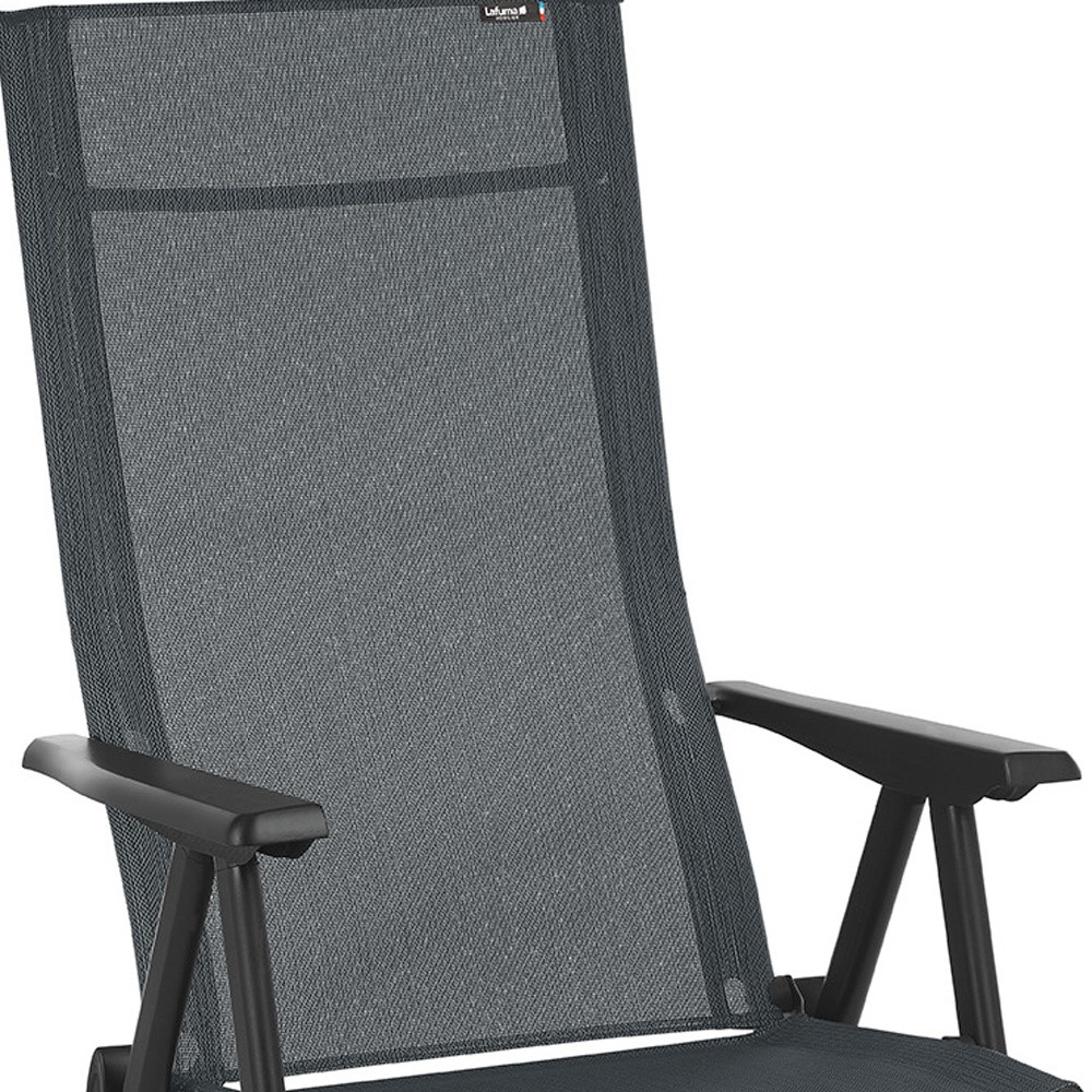 24" Gray Steel Modern Outdoor Armchair with Black Frame 5 24" Gray Steel Modern Outdoor Armchair with Black Frame - Image 5