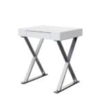 White and Silver 27-Inch Writing Desk with Drawer 8 White and Silver 27-Inch Writing Desk with Drawer