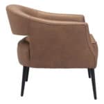 Vintage Brown Boho Faux Leather Accent Chair with Steel Legs 12 Vintage Brown Boho Faux Leather Accent Chair with Steel Legs