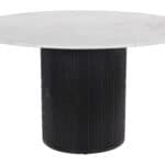 Round Mango Wood Dining Table with Hidden Storage Compartment