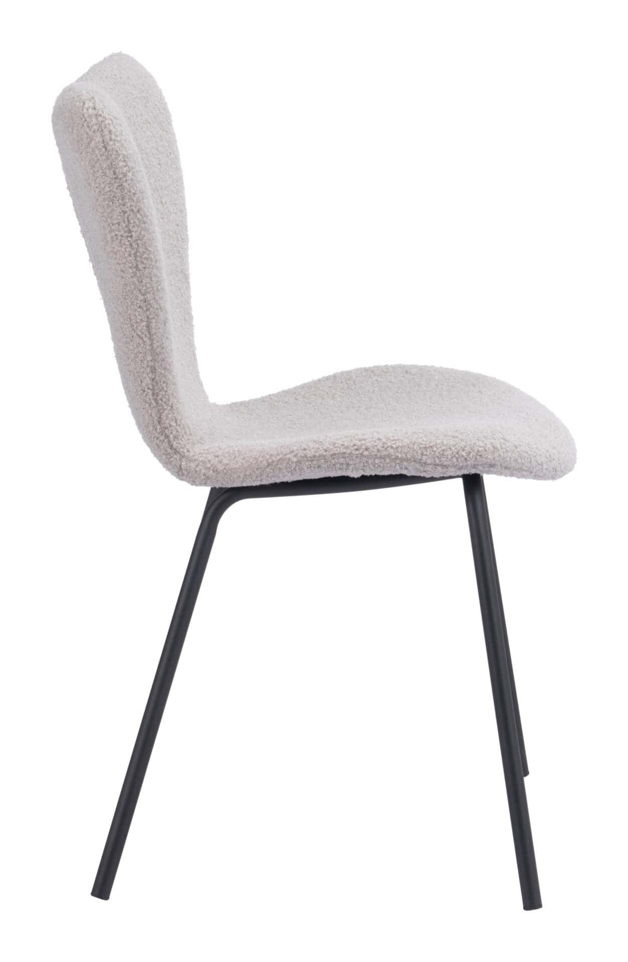 Light Gray Stackable Dining Chair with Powder Coated Steel Frame (Set of 2) 4 Light Gray Stackable Dining Chair with Powder Coated Steel Frame (Set of 2) - Image 4
