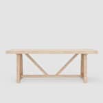 Driftwood Japandi Rubberwood Dining Table with Oak Veneer Finish 10 Driftwood Japandi Rubberwood Dining Table with Oak Veneer Finish