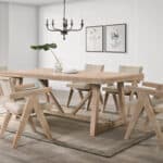 Driftwood Japandi Rubberwood Dining Table with Oak Veneer Finish 8 Driftwood Japandi Rubberwood Dining Table with Oak Veneer Finish