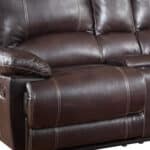 Brown Faux Leather Reclining Love Seat With Storage and Comfort