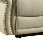 Beige Faux Leather Reclining Love Seat With Storage 75 Inch