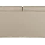 69 Inch Beige and Silver Faux Leather Love Seat with Pillow Arms