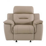 41" Beige Modern Leather Reclining Chair for Ultimate Comfort