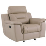41" Beige Modern Leather Reclining Chair for Ultimate Comfort