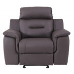 41" Modern Brown Leather Reclining Chair with Foam Cushion