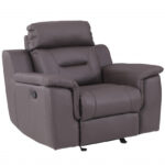 41" Modern Brown Leather Reclining Chair with Foam Cushion