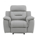 41" Grey Modern Leather Reclining Chair for Stylish Relaxation