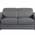 Gray and Silver 71 Inch Genuine Leather Love Seat