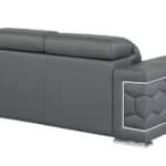 Gray and Silver 71 Inch Genuine Leather Love Seat