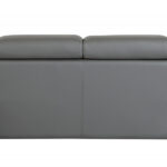 Gray and Silver 71 Inch Genuine Leather Love Seat