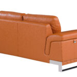 Three Piece Camel Italian Leather Six Person Seating Set