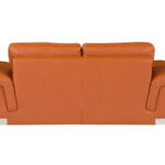 Three Piece Camel Italian Leather Six Person Seating Set