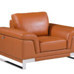Three Piece Camel Italian Leather Six Person Seating Set