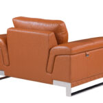 Three Piece Camel Italian Leather Six Person Seating Set