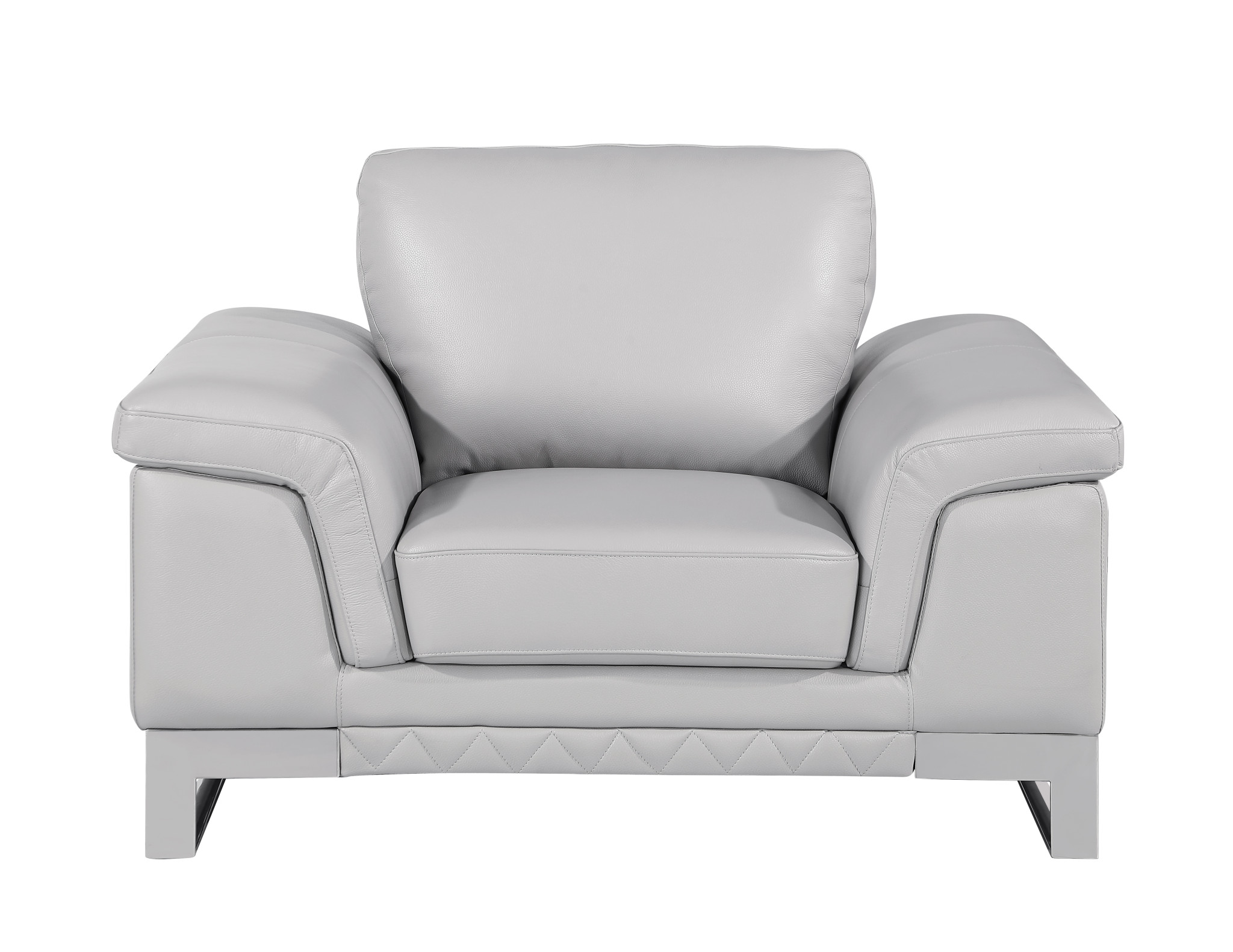 Three Piece Light Gray Italian Leather Seating Set for Six 12 Three Piece Light Gray Italian Leather Seating Set for Six