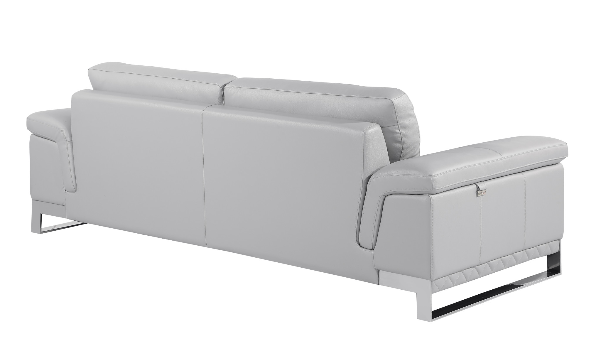 Three Piece Light Gray Italian Leather Seating Set for Six 7 Three Piece Light Gray Italian Leather Seating Set for Six - Image 7