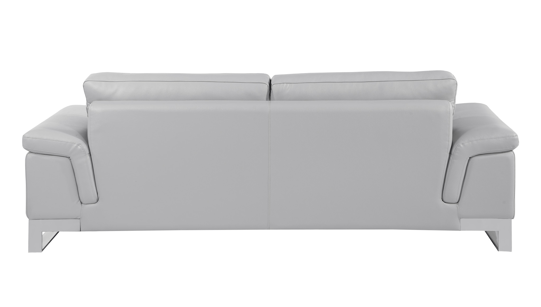 Three Piece Light Gray Italian Leather Seating Set for Six 17 Three Piece Light Gray Italian Leather Seating Set for Six